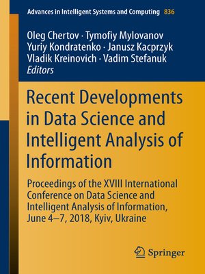 cover image of Recent Developments in Data Science and Intelligent Analysis of Information